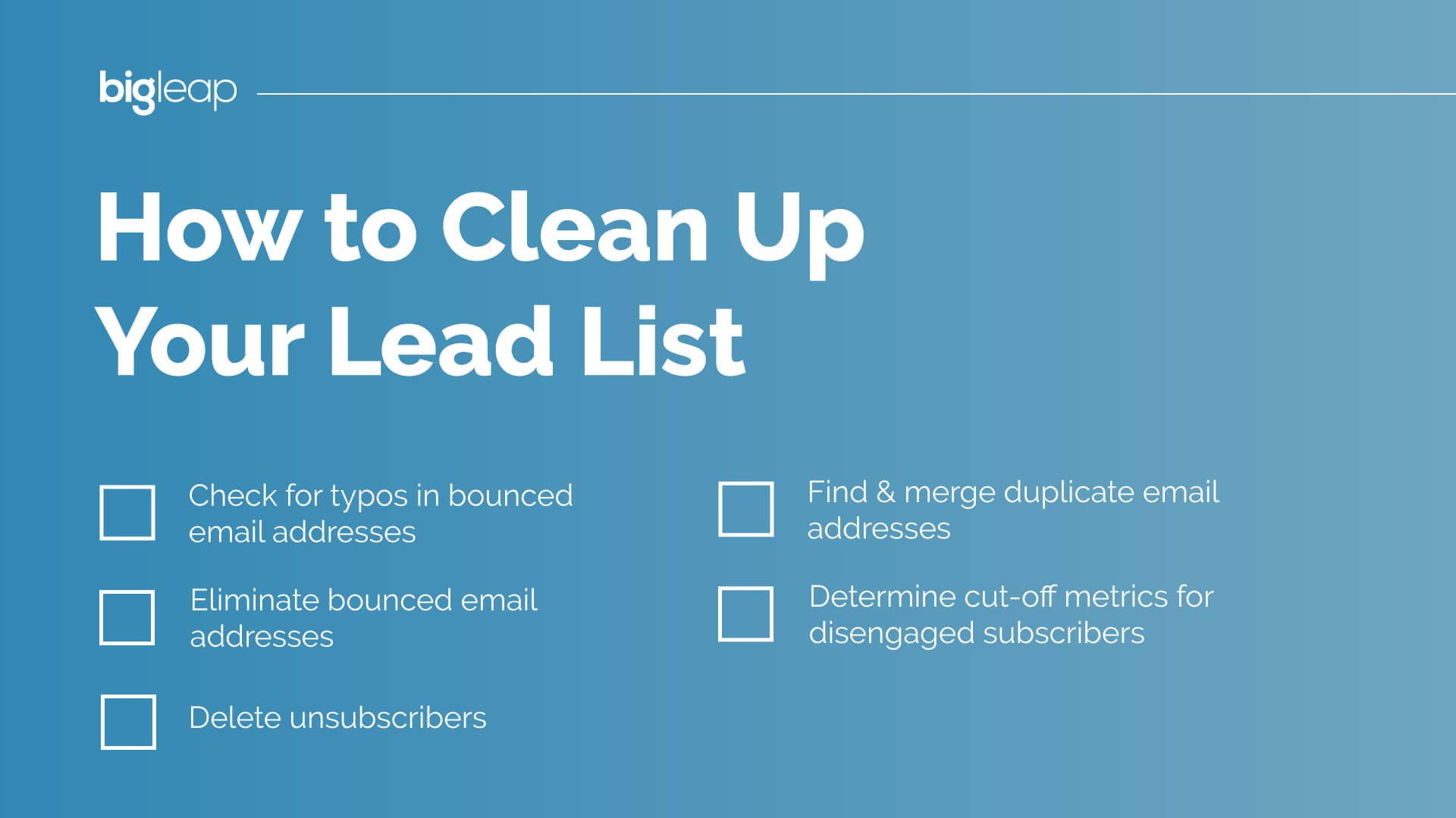 how to clean up lead list checklist