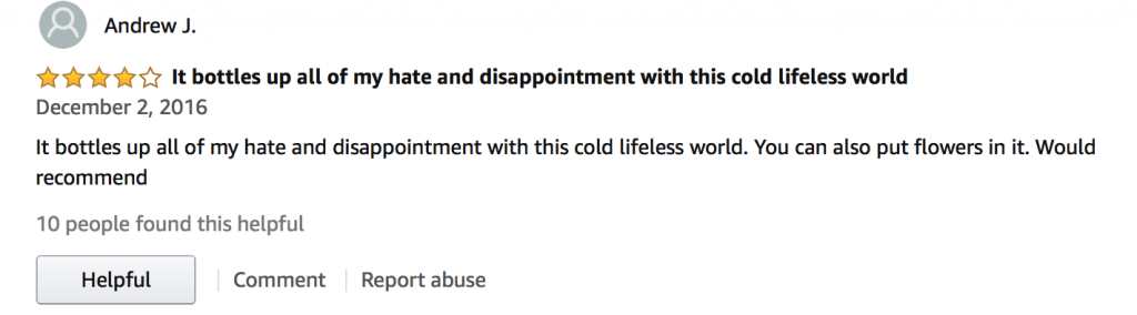 customer review of Amazon product Scream Jar Voice Silencer Stress Releaser suggesting using it as a flower pot