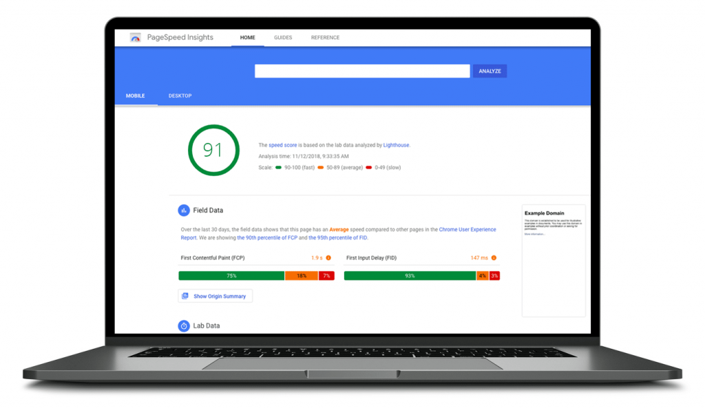 Nutraceutical page speed score