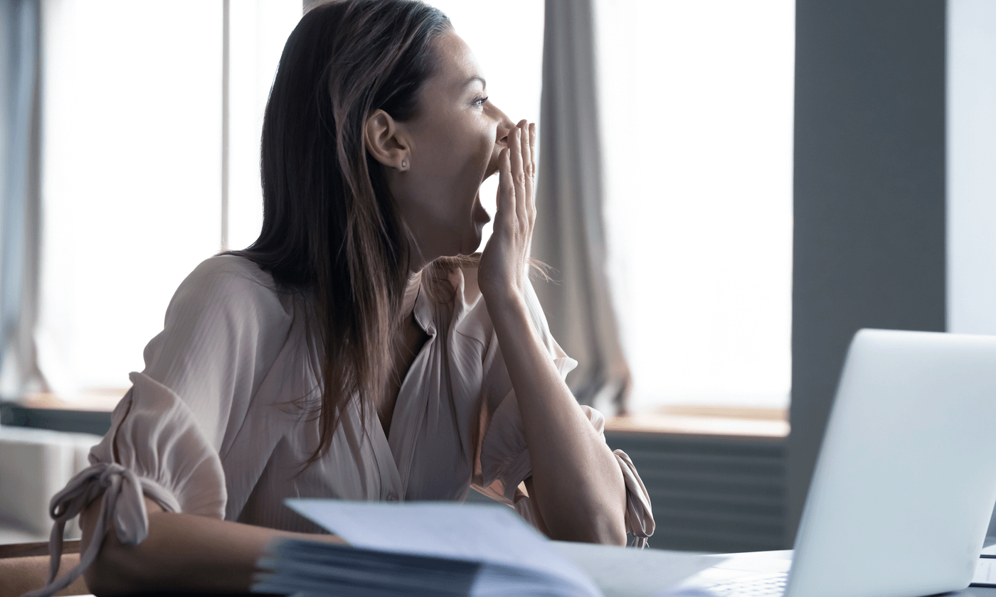 woman yawing