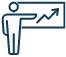 man-standing-on-chart-icon man presenting data icon