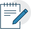 content marketing icon notepad with pen