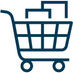 products in shopping cart icon