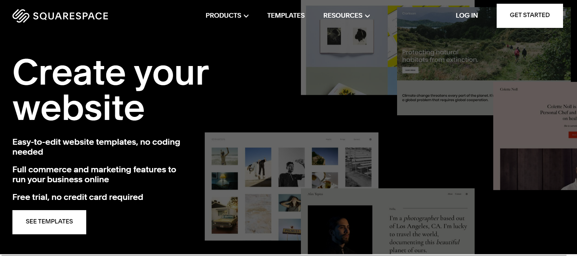 Squarespace is a website builder that provides visually appealing templates to provide structure to your website.