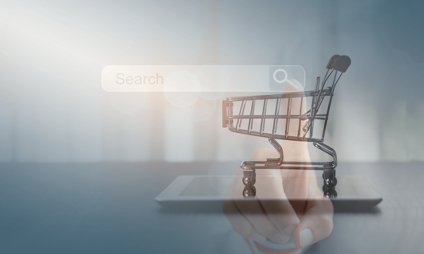ecommerce shopping cart, search bar
