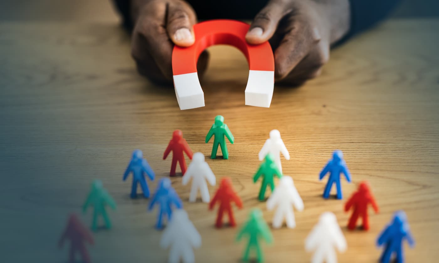 people objects around a magnet