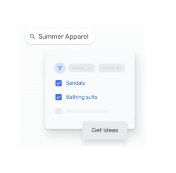 example of Google Keyword Planner that shows a search for summer apparel with boxes next to sandals and bathing suits and a 
