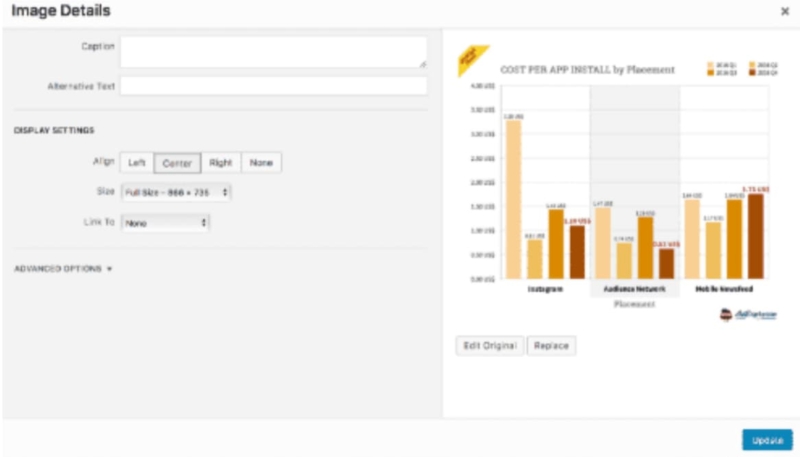 Screenshot of image details including display settings and advanced options.