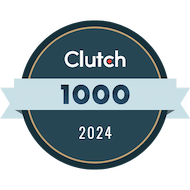 Clutch award for top 1000 companies on Clutch in 2024